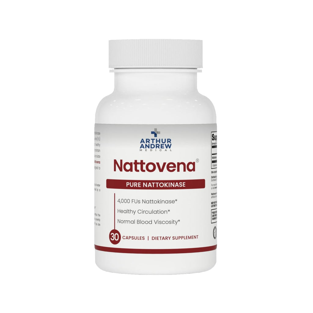 Arthur Andrew Medical, Nattovena, Pure Nattokinase 4000 FU, 90 Capsules | Double Strength Pure Nattokinase 4000 FU. Cardiovascular Support, & Healthy Blood Viscosity. Soy Free, Non-GMO, Vegan