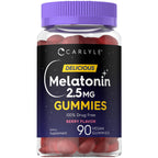 Carlyle Melatonin 2.5 mg Gummies | 90 Count | Berry Flavor | Vegan, Non-GMO, Gluten Free Gummy Supplement