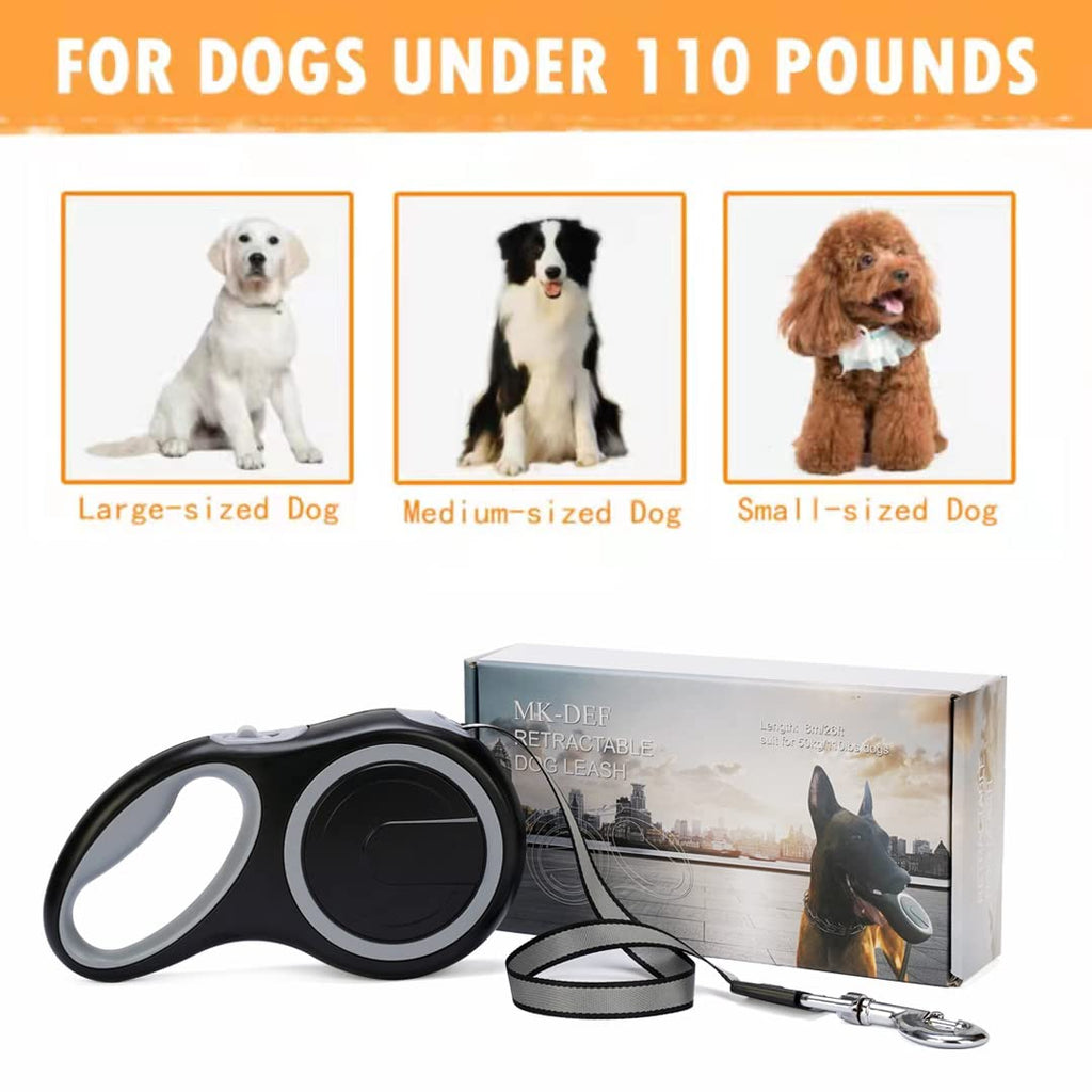 Heavy duty retractable dog leash, perfect for daily walks with dogs under 110 pounds. Available at Curat Cart.
