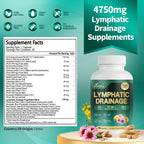 Premium Lymphatic Drainage Supplements in official packaging, featuring 4750mg of natural ingredients. Available at Curat Cart.