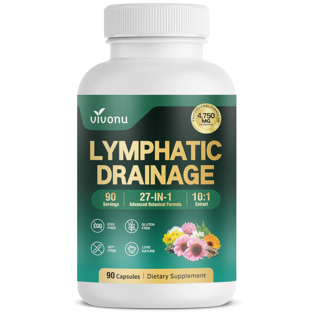 Premium imported Lymphatic Drainage Supplements capsules, offering 90 servings of advanced botanical formula at Curat Cart.