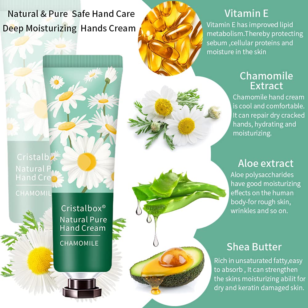 28 pack of chamomile hand lotion, enriched with vitamin E, aloe, and shea butter for deep moisturizing. Order online now!