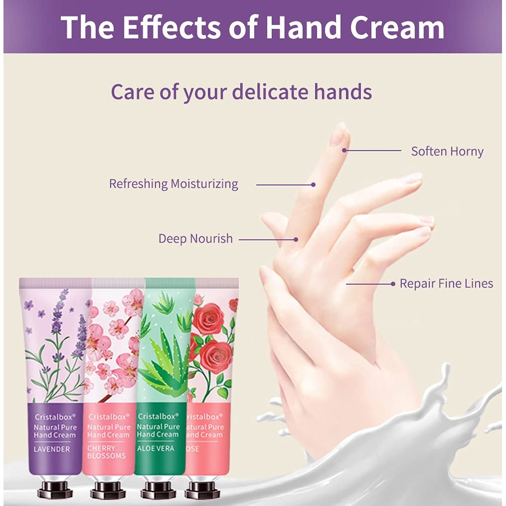 Premium imported 28 pack hand lotions for women featuring soothing scents like lavender and cherry blossom, ideal for gifting.