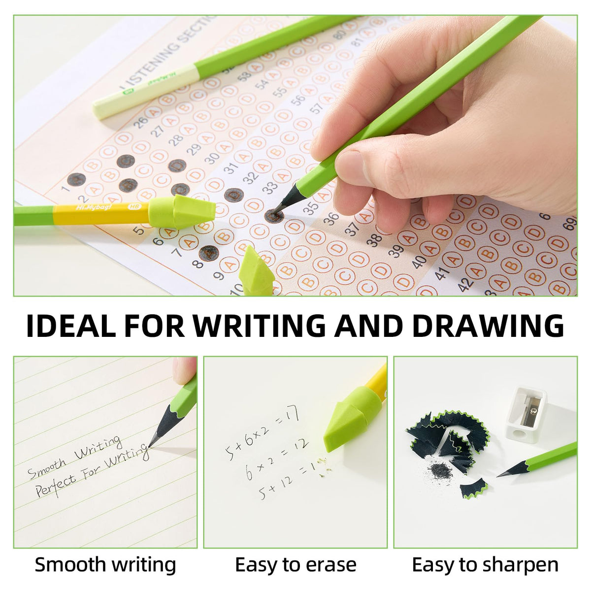 Pre-sharpened break-resistant wood pencils, ideal for writing and drawing, available at Curat Cart. High-quality finish ensures smooth writing.