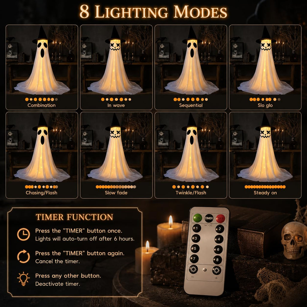 Explore exclusive Halloween Decorations with Remote Control, featuring 8 lighting modes for a spooky ambiance, specially curated by Curat Cart.