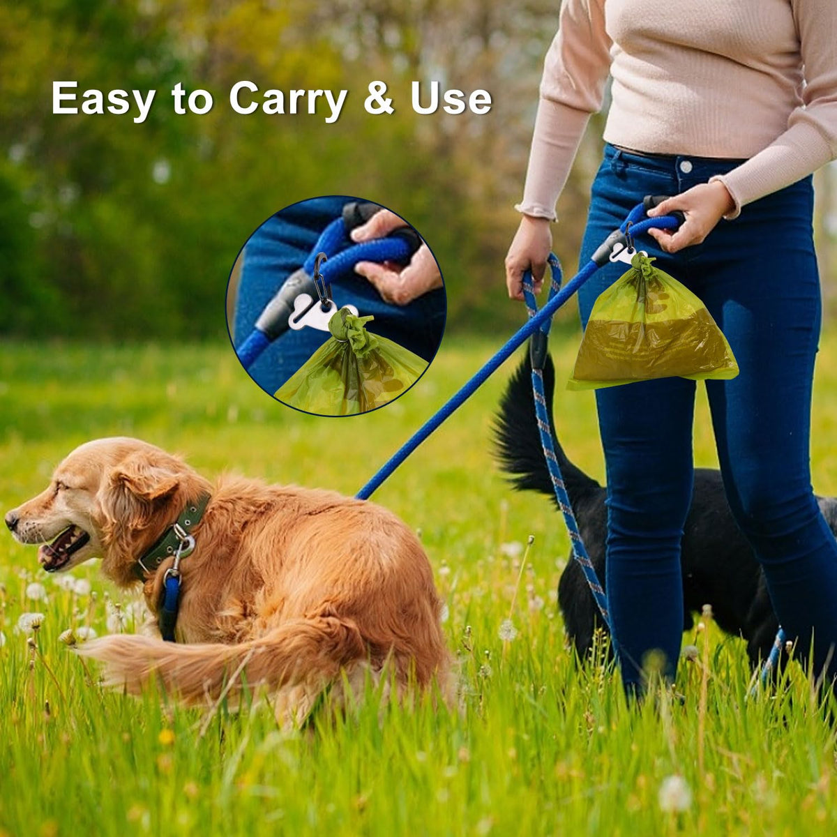 Durable Dog Poop Bag Holder Dispenser, easy to carry and use, ideal for pet owners. Available at Curat Cart.