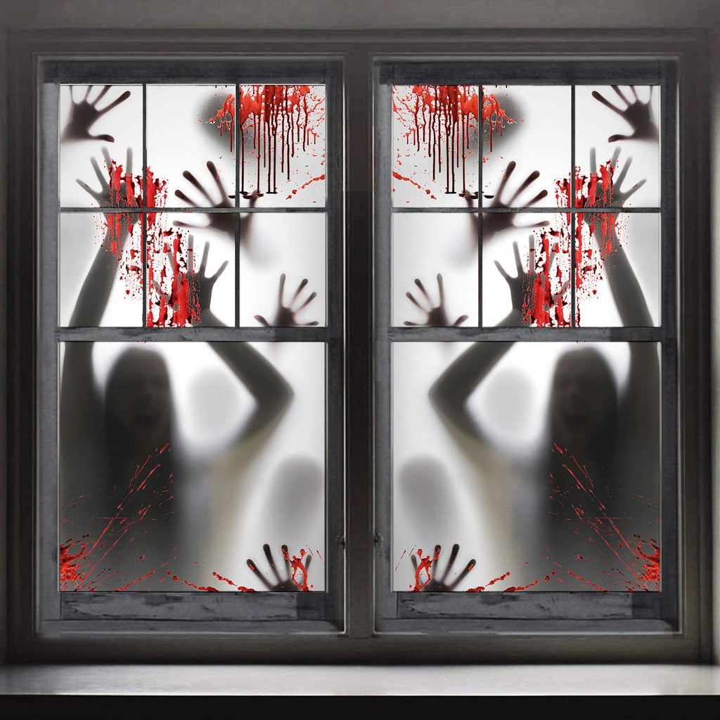 Transform your home with this premium imported Halloween Haunted House Decoration, featuring eerie bloody handprints for a chilling effect. Available at Curat Cart.