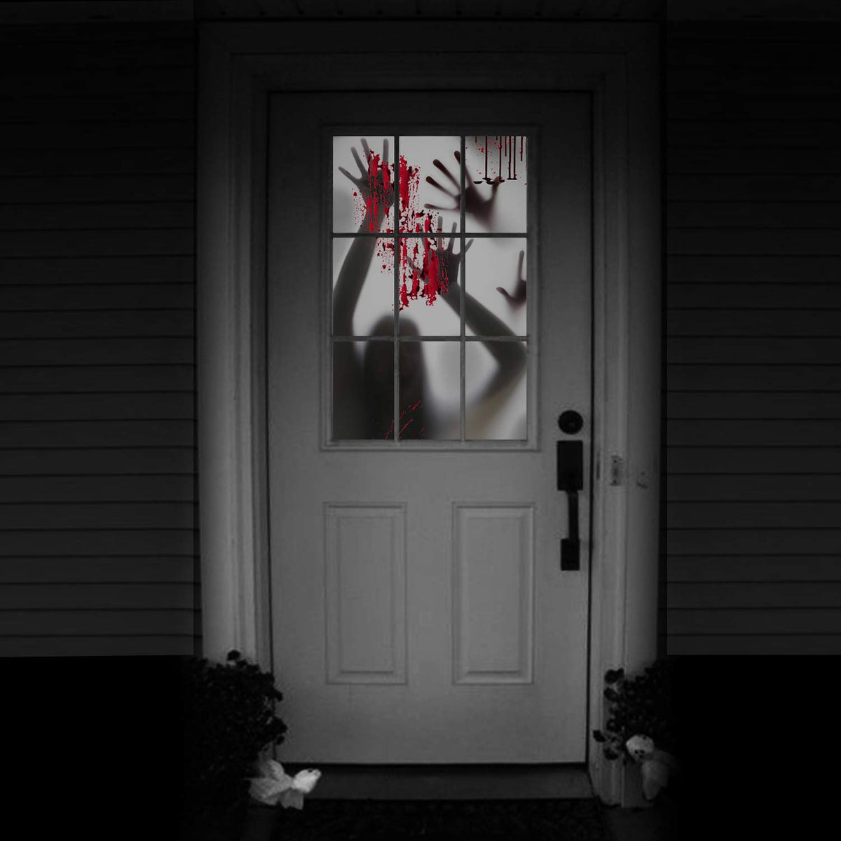 Transform your space for Halloween with this haunted house decoration featuring eerie handprints. Perfect for festive parties. Available at Curat Cart.