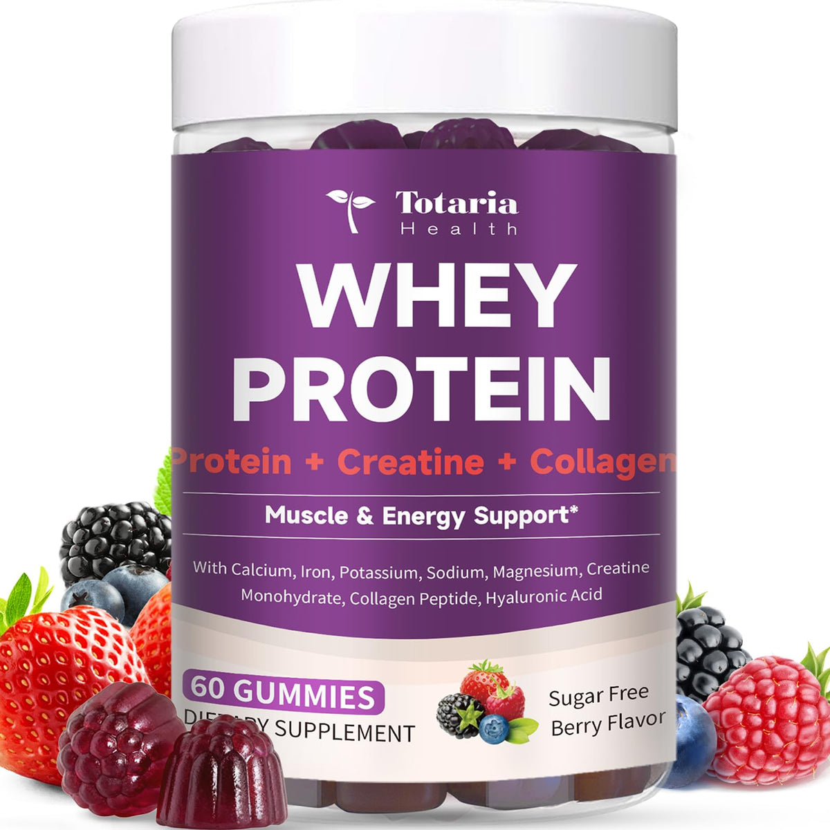 Discover premium imported Whey Protein Gummies with Creatine and Collagen for muscle support, available at Curat Cart.