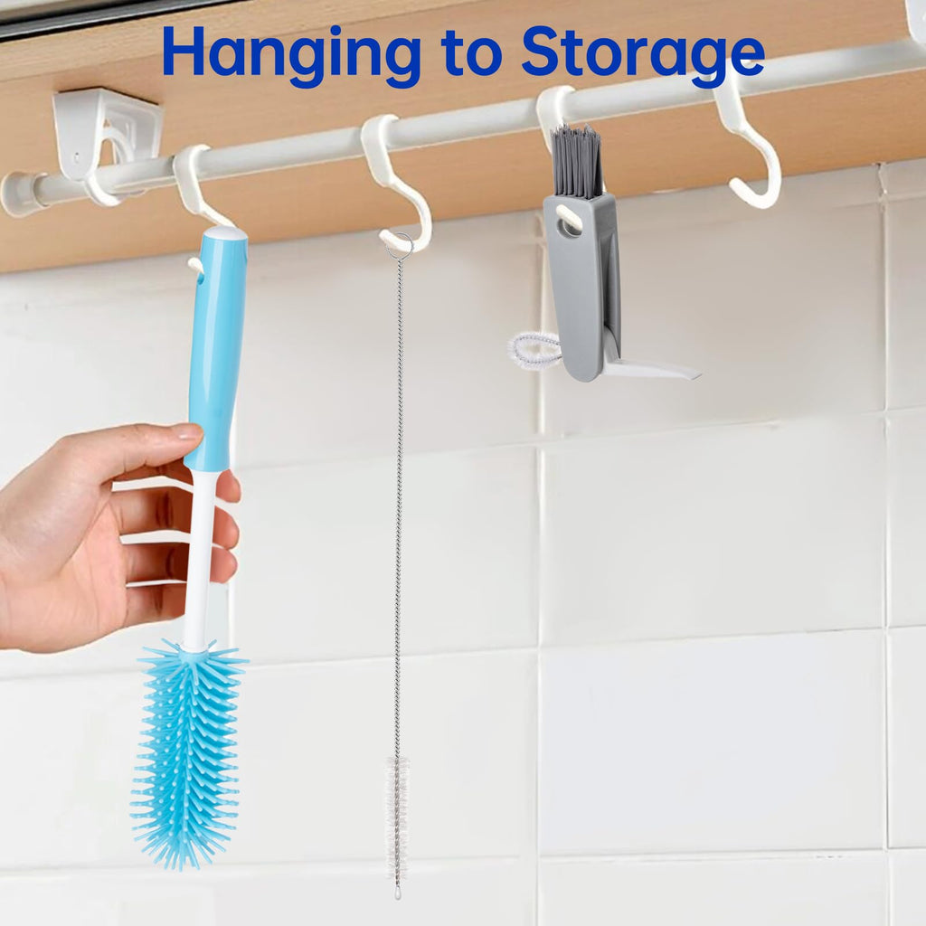 Owala Water Bottle Cleaner Brush Set hanging for easy storage. Perfect for daily use and maintaining your bottles. Available at Curat Cart.