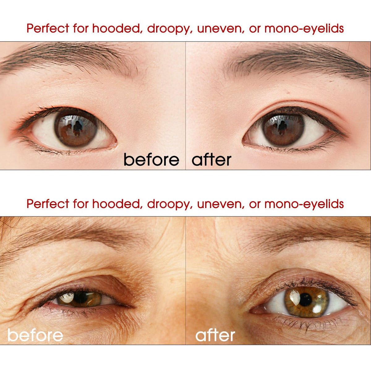 Transform your look with Ultra Invisible Double Eyelid Tapes, expertly verified by CuratCart for hooded or uneven eyelids.