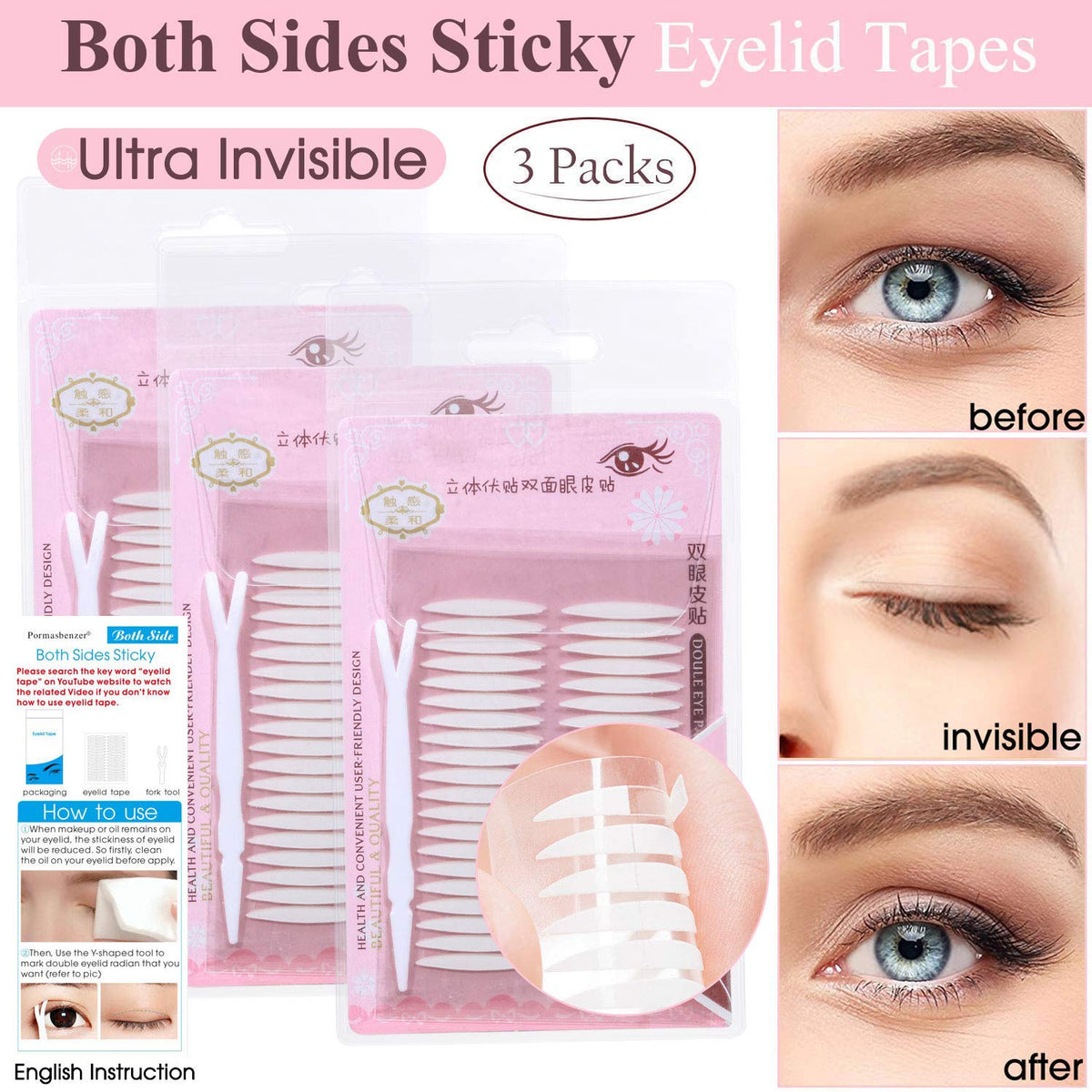 Discover ultra invisible double eyelid tapes in three packs, perfect for enhancing your look. Available for order in India.
