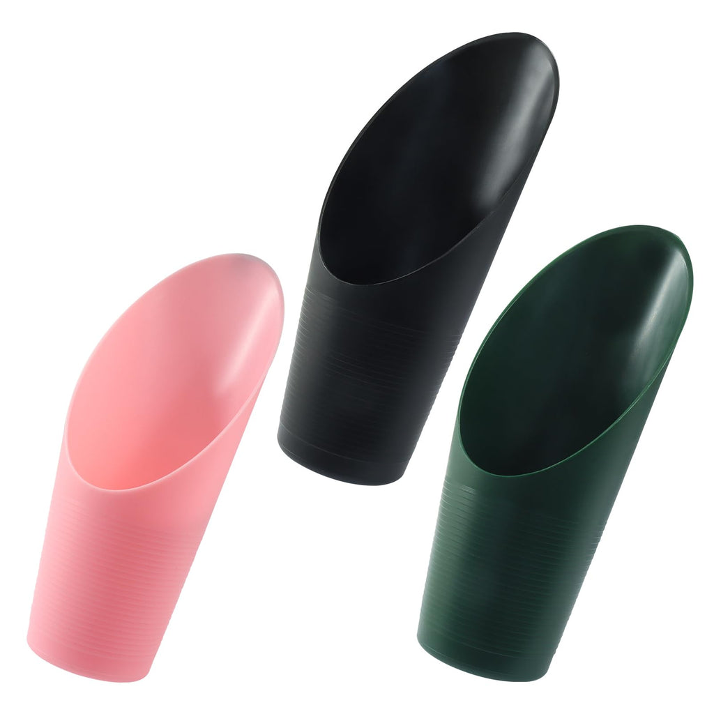 Premium imported bonsai soil scoops in pink, black, and green, perfect for precision gardening. Available at Curat Cart.