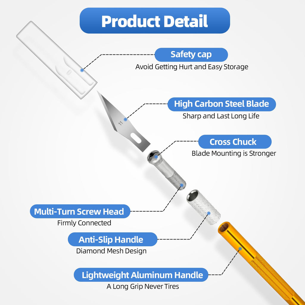 Discover XEKIGU Craft Knives with Blades, specially curated by Curat Cart for precision and durability. Perfect for all crafting needs.