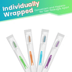 Bulk toothbrushes with covers, individually wrapped for hygiene. Available at Curat Cart, combining quality and convenience.