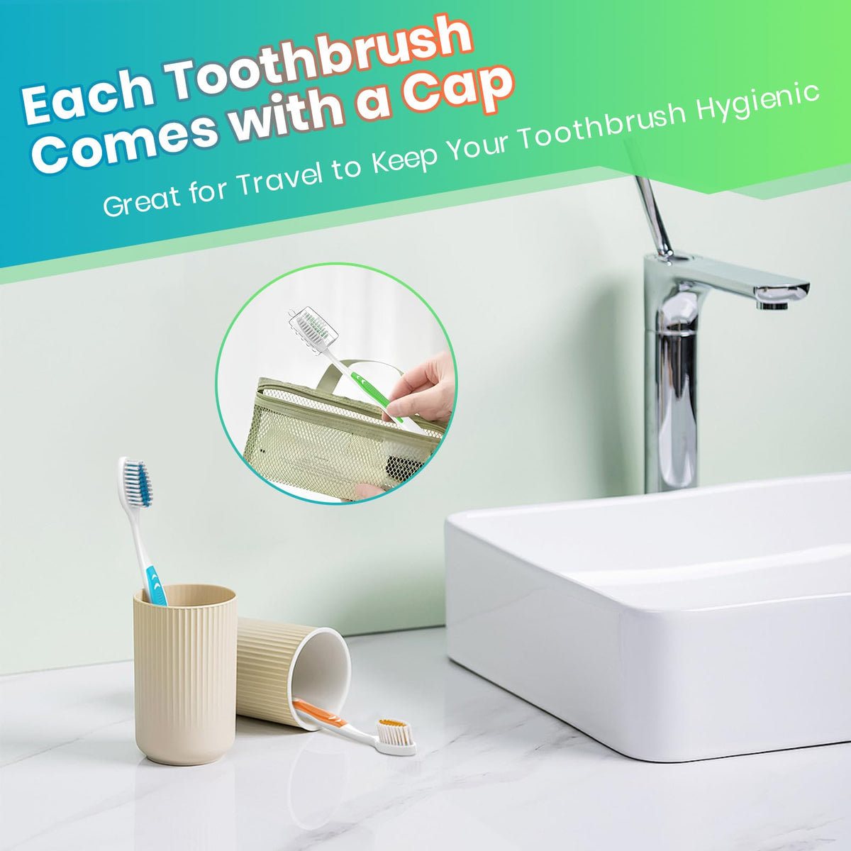 Bulk toothbrushes with covers for hygienic travel. Perfect for daily use, upgrade your routine at Curat Cart.