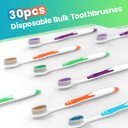 Discover 30pcs disposable bulk toothbrushes with covers, 100% authentic and available at Curat Cart in India.