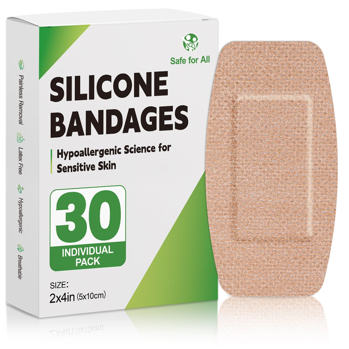 Premium imported silicone bandages for sensitive skin, hypoallergenic and safe for all. Available at Curat Cart.