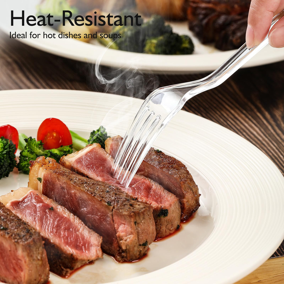 Discover exclusive Clear Heavy Duty Plastic Forks, perfect for hot dishes. Specially curated by Curat Cart for your dining needs.