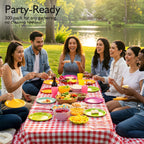 Clear Heavy Duty Plastic Forks perfect for gatherings, available at Curat Cart. 100% Authentic and ready for your next event.