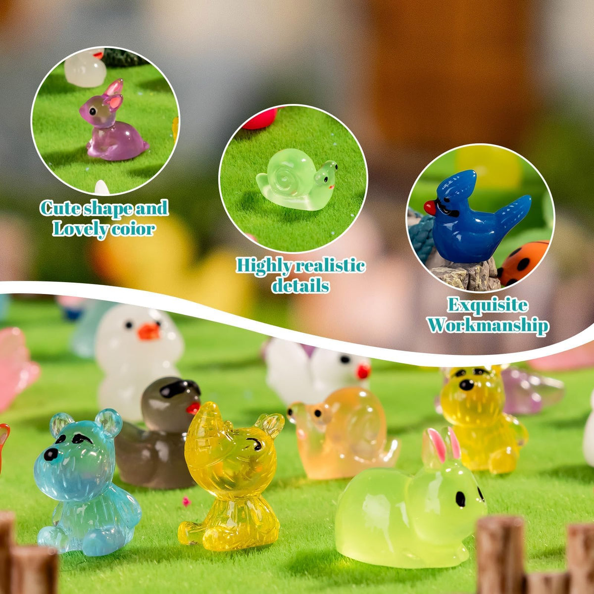 Delight in these mini resin animal figurines, specially curated by Curat Cart for unique decor. Experience exquisite craftsmanship.