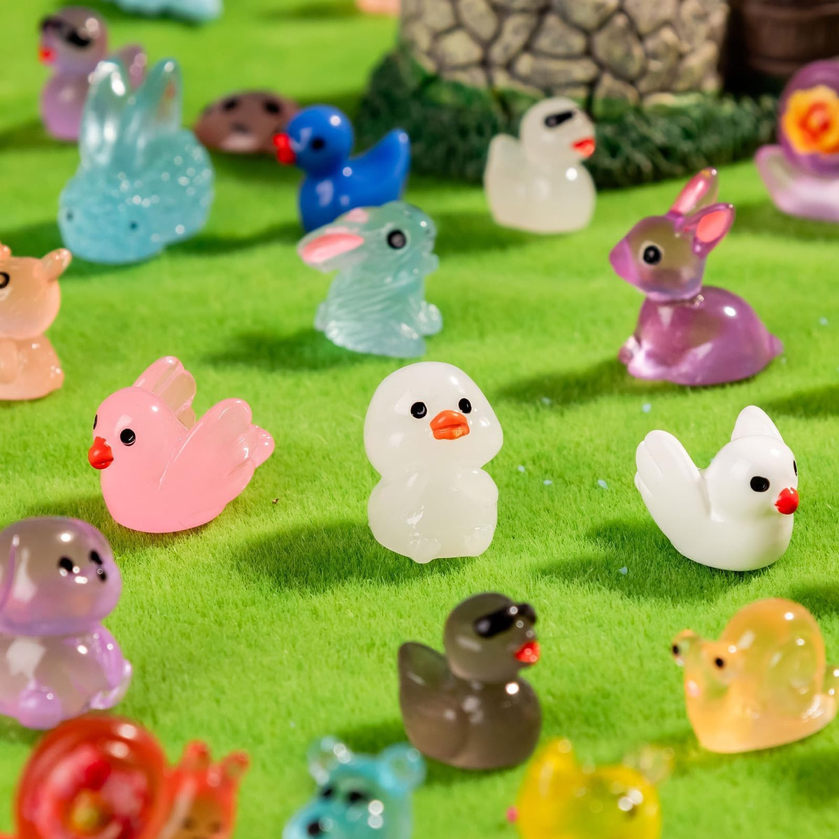 Charming mini resin animal figurines variety with high-quality finish, perfect for decor, available at Curat Cart.