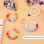 Vibrantly colored silicone beads for keychain making, specially curated by Curat Cart, perfect for creative projects.