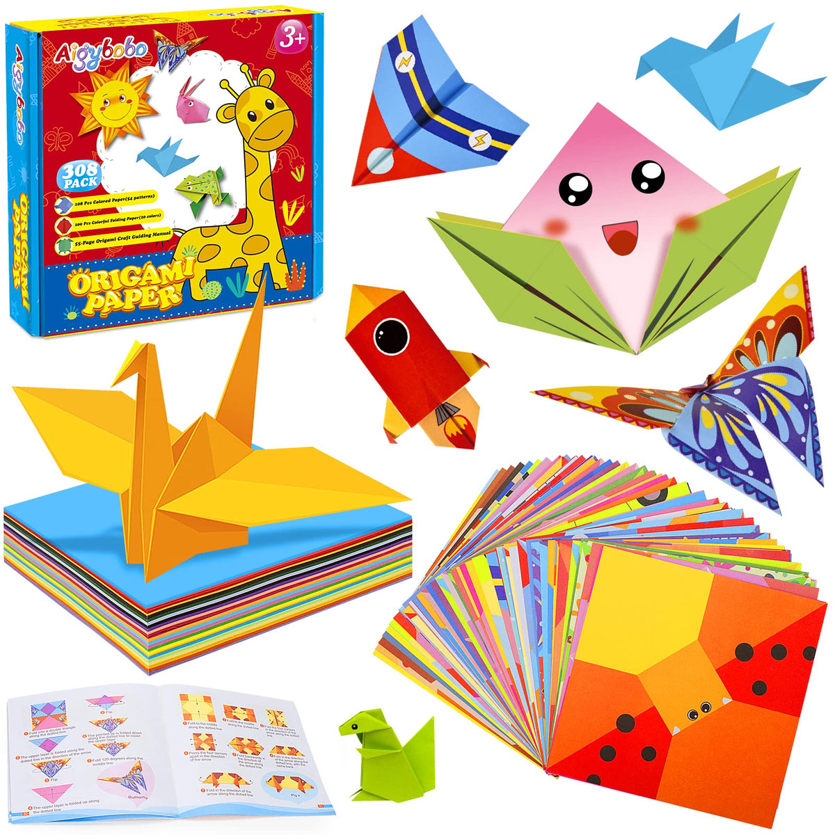 Discover the premium imported Origami Paper Kit for Kids, featuring vibrant colors and fun designs. Perfect for creative play from Curat Cart.