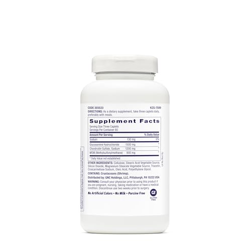 Buy now GNC TriFlex, Joint, Bone & Cartilage Health Supplement, Clinical Strength Glucosamine & Chondroitin, MSM, Supports Mobility, Flexibility & Comfort, 240 Caplets at indiglob india