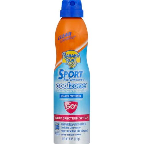 Buy now Banana Boat Sport Cool Zone SPF 50 Sunscreen Spray, 6oz | Sport Sunscreen Spray SPF 50, Clear Sunscreen Spray, Banana Boat Sunscreen Spray SPF 50, Oxybenzone Free Sunscreen, 6oz at indiglob india
