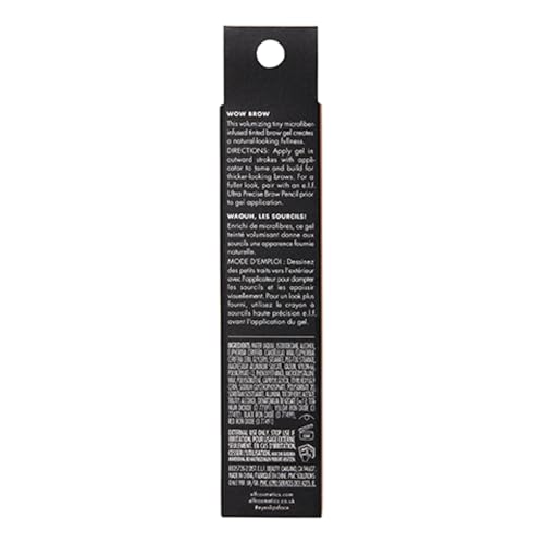 Buy now e.l.f. Wow Brow Gel, Volumizing, Buildable, Wax-Gel Hybrid, Creates Full, Voluminous-Looking Brows, Locks Brow Hairs In Place, Deep Brown at indiglob india