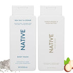 Buy now Native Body Wash, 2 Pack - Sandelwood and Shea Butter & Sea Salt and Cedar 18oz Clean Body Cleanser, Sulfate-Free, Paraben-Free Formula for All Skin Types at indiglob india
