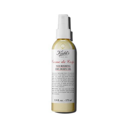 Buy now Kiehl's Creme de Corps Nourishing Dry Body Oil, Lightweight Body Oil Spray for Soft & Smooth Skin, with Squalane & Grape Seed Oil, Absorbs Quickly, Residue-free, Vanilla & Almond Scent - 5.9 fl oz at indiglob india