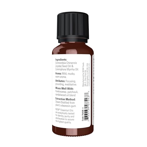 Buy now NOW Essential Oils, Myrrh Oil Blend, Meditative Aromatherapy Scent, Steam Distilled, 100% Pure, Vegan, Child Resistant Cap, 1-Ounce at indiglob india