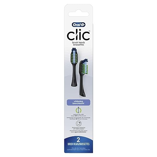 Buy now Oral-B Clic Toothbrush Whitening Replacement Brush Heads, Black, 2 Count at indiglob india