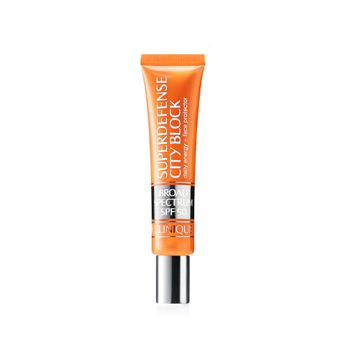 Buy now Clinique Superdefense City Block Oil Free Broad Spectrum SPF 50 Daily Energy + Face Protector | Sheer, Weightless Makeup Primer + Sunscreen, 1.4 Fl Oz at indiglob india