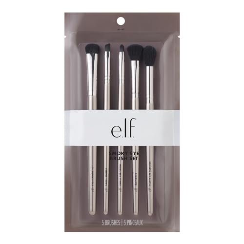 Buy now e.l.f. Smoky Eye Brush Kit, 5-Piece Makeup Brush Kit For Creating A Smoky Eye Look, Apply & Blend Eyeshadow, Vegan & Cruelty-Free at indiglob india