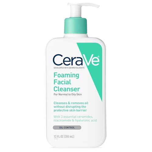 Buy now CeraVe Foaming Facial Cleanser, Daily Face Wash for Oily Skin with Hyaluronic Acid, Ceramides, and Niacinamide, Fragrance Free Paraben Free, 12 Fluid Ounce at indiglob india