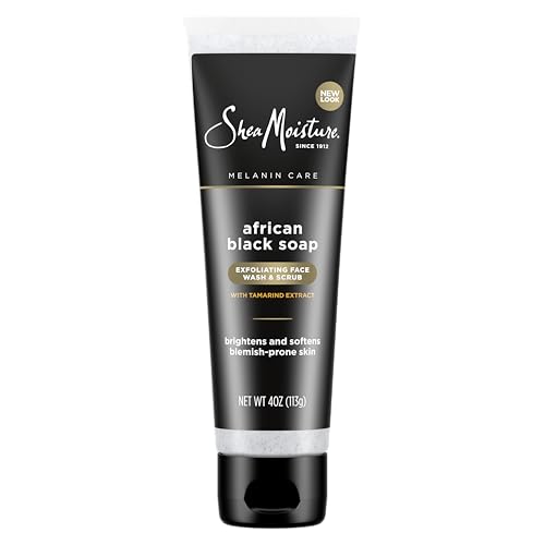 Buy now SheaMoisture Facial Wash and Scrub African Black Soap for Blemish Prone Skin to Clarify Skin 4 oz at indiglob india