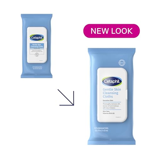 Buy now Cetaphil Face and Body Wipes, Gentle Skin Cleansing Cloths, 25 Count (Pack of 3), for Dry, Sensitive Skin, Flip Top Closure, Great for the Gym, Travel, in the Car, Hypoallergenic, Fragrance Free at indiglob india