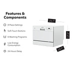Buy now Honeywell Countertop Dishwasher with 6 Place settings, 6 Washing Programs, Stainless Steel Tub, UL/Energy Star- Stainless Steel at indiglob india