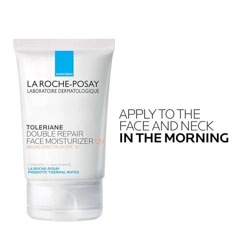 Buy now La Roche-Posay Toleriane Double Repair UV SPF Moisturizer for Face, Daily Facial Moisturizer with Sunscreen SPF 30, Niacinamide and Glycerin, Oil Free, Moisturizing Sun Protection at indiglob india