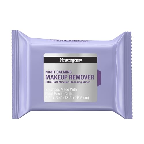 Buy now Neutrogena Makeup Remover Night Calming Cleansing Towelettes, Disposable Nighttime Face Wipes to Remove Dirt, Oil & Makeup, 25 ct at indiglob india