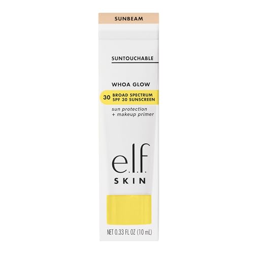 Buy now e.l.f. SKIN Suntouchable Whoa Glow SPF 30 Mini, Sunscreen & Makeup Primer For A Glowy Finish, Made With Hyaluronic Acid, Vegan & Cruelty-Free, Sunbeam at indiglob india