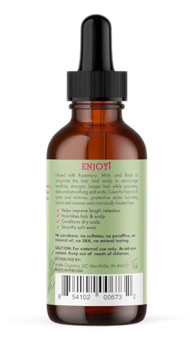 Buy now Mielle Organics Rosemary & Mint Hair Oil - Strengthening Biotin Oil Infused Frizzy & Damaged Hair Care - Split Ends & Dry Scalp Treatment to Support Longer, Healthier Strands, 2oz at indiglob india