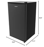 Buy now Honeywell Compact Refrigerator 3.3 Cu Ft Mini Fridge with Freezer, Single Door, Low noise, Removable Shelves, for Bedroom, Office, Dorm with Adjustable Temperature Settings, Black at indiglob india