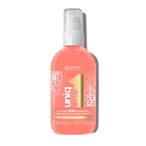Buy now Revlon Professional UniqOne Curls Treatment, 10-in-1 Leave-In for Curly Hair, 96H Frizz Control, Deep Nourishment & Repair, Curl Definition, Heat Protection, Vegan, 7.8 fl oz at indiglob india