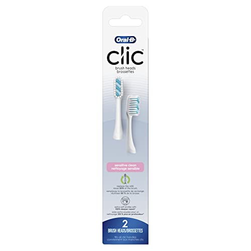 Buy now Oral-B Clic Toothbrush Sensitive Clean Replacement Brush Heads, White, 2 Count at indiglob india