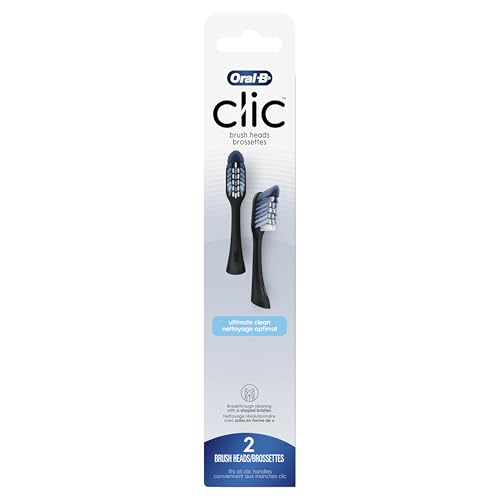 Buy now Oral-B Clic Toothbrush replacement heads, 2 count toothbrushes, black refill brush heads at indiglob india
