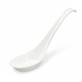 50 Pack Disposable Asian Soup Spoons with Hook – Eco-Friendly Cornstarch Spoons for Ramen Pho Noodle Bowls, Heavy Duty Takeout Spoons, BPA-Free